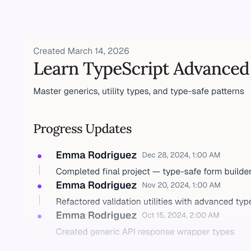 Build a record of effort, not just outcomes